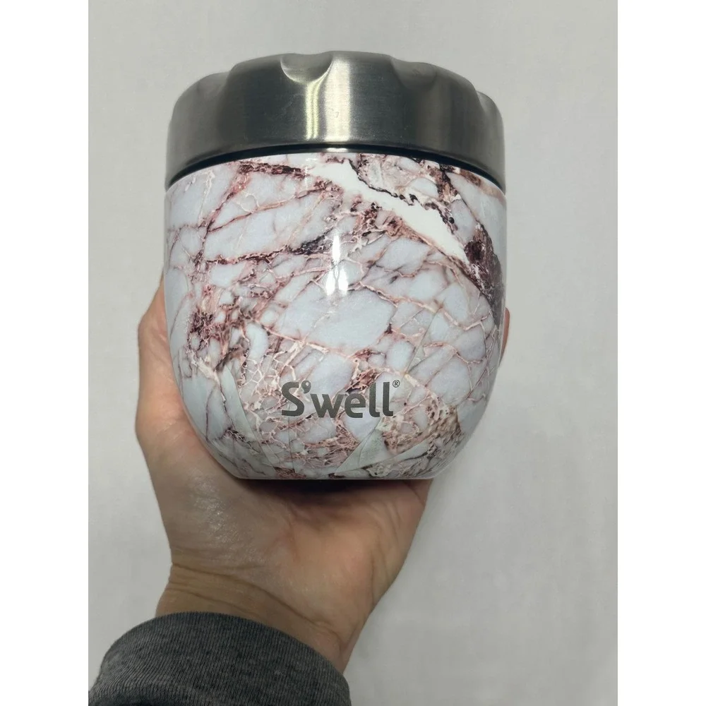 S'well Eats Calacatta Gold 21oz Insulated Food Jar Marble Lunch Container Set